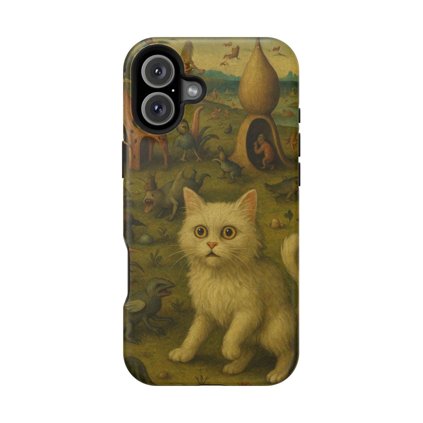 Garden of Cat Delights – Bosch Inspired – iPhone 16, 15, 14, 13 – MagSafe Magnetic Tough Case by HitStickers