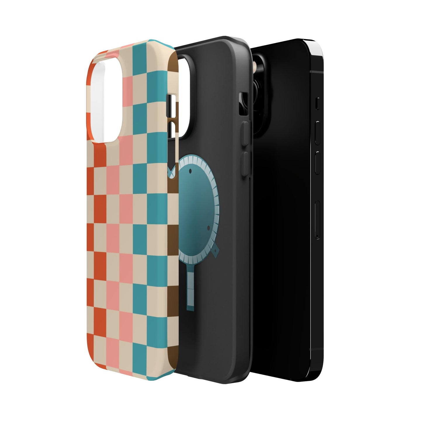 Retro Check Pop – iPhone 16, 15, 14, 13 – MagSafe Magnetic Tough Case by HitStickers