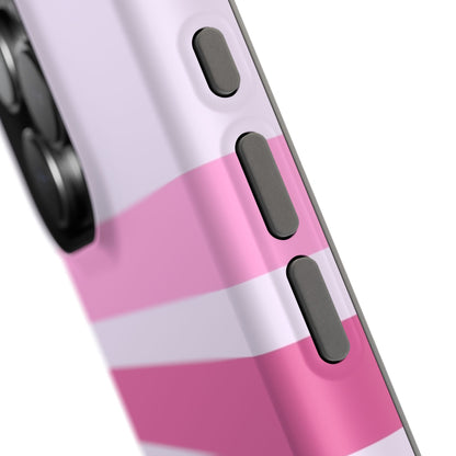 Lavender Love Striped – iPhone 16, 15, 14, 13 – MagSafe Magnetic Tough Case by HitStickers
