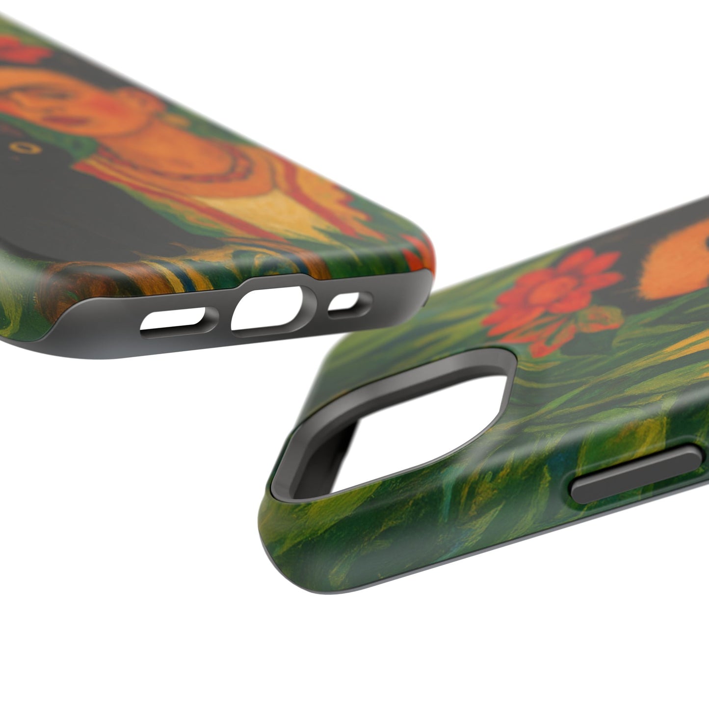 Frida & the Black Cat – Kahlo Inspired – iPhone 16, 15, 14, 13 – MagSafe Magnetic Tough Case by HitStickers