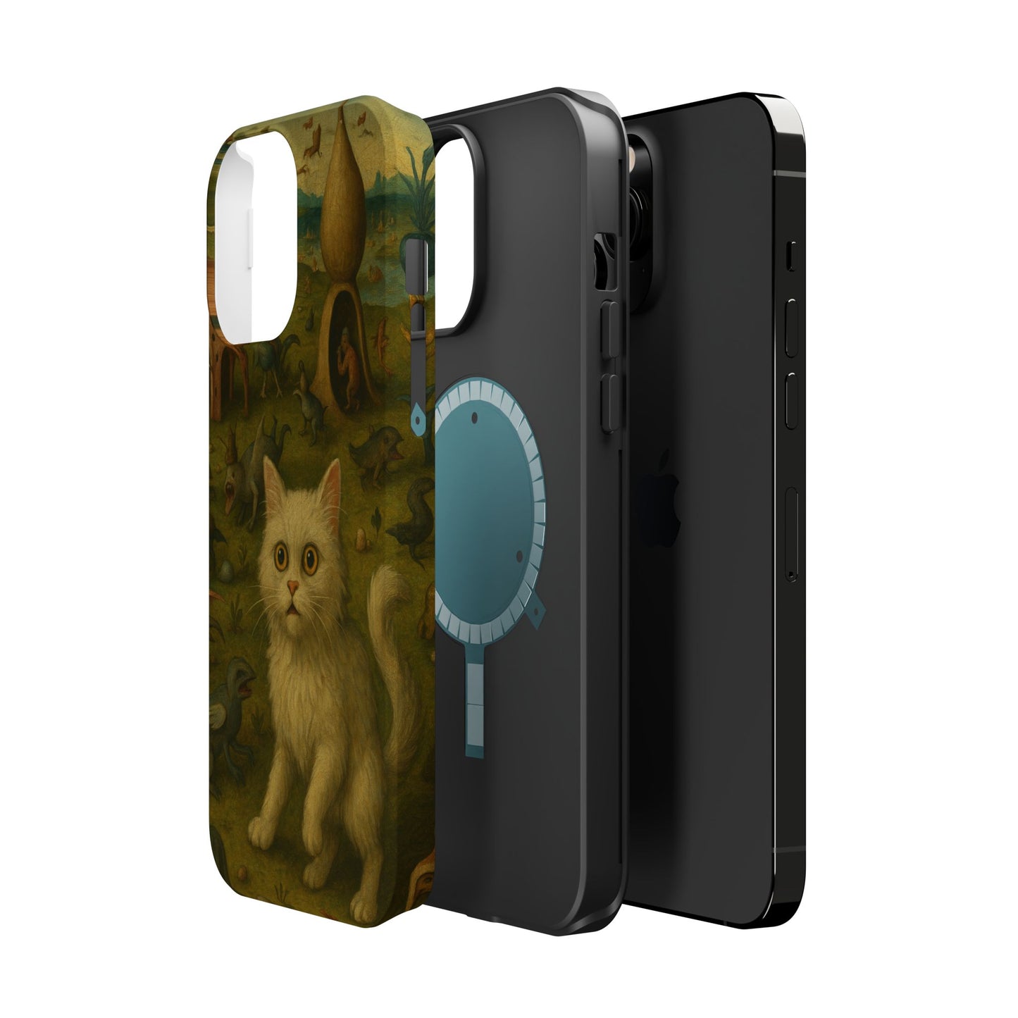 Garden of Cat Delights – Bosch Inspired – iPhone 16, 15, 14, 13 – MagSafe Magnetic Tough Case by HitStickers