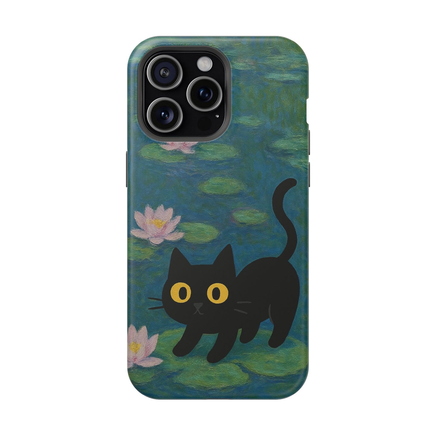 Water Lily Cat – Monet Inspired – iPhone 16, 15, 14, 13 – MagSafe Magnetic Tough Case by HitStickers