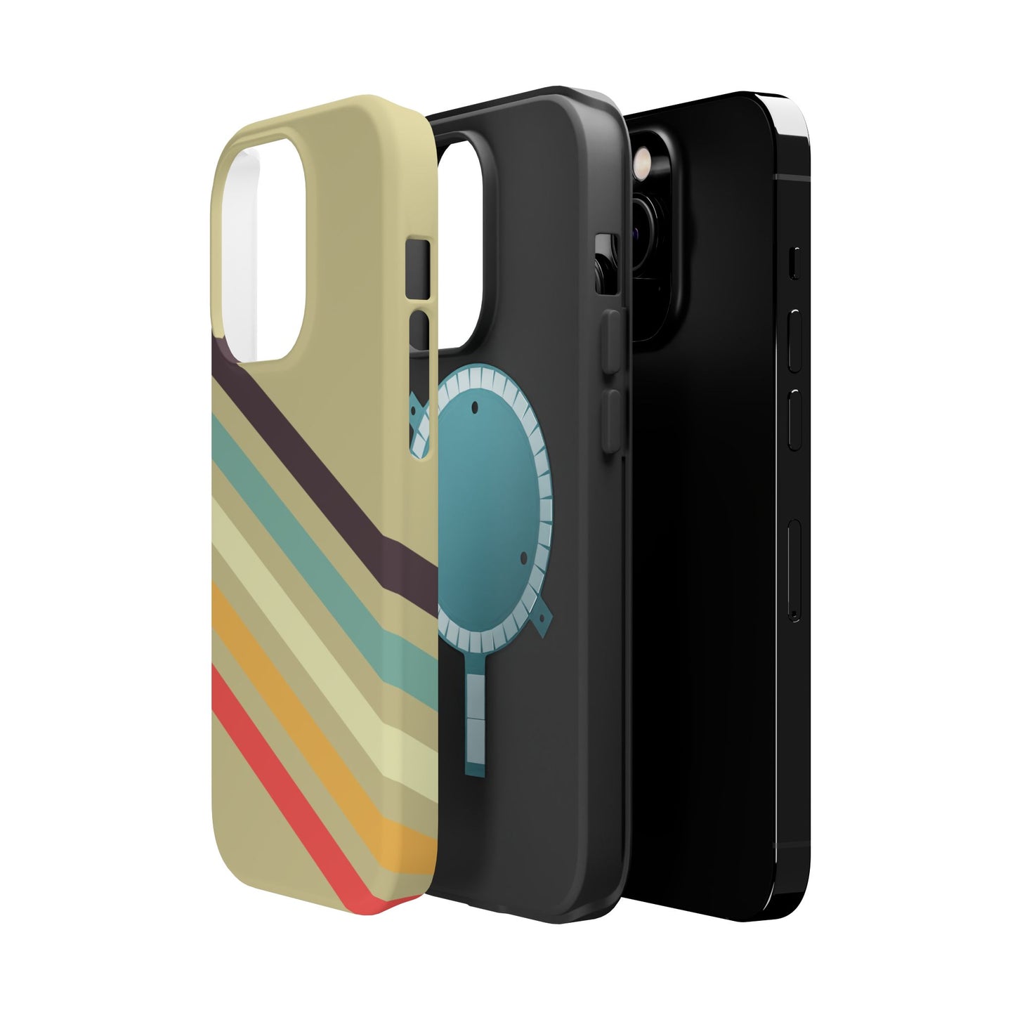 Retro Striped Case for iPhone 16, 15, 14, 13 - MagSafe Magnetic Tough Case by HitStickers