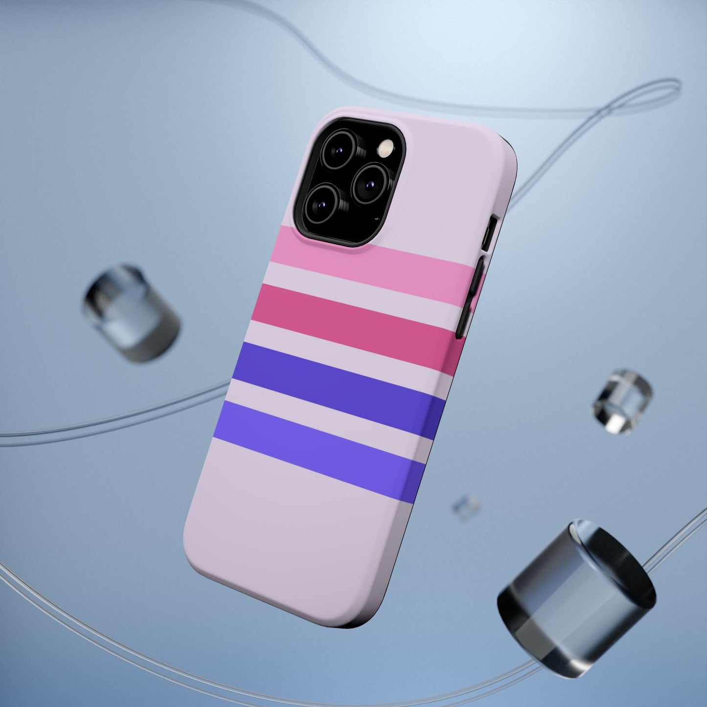 Lavender Love Striped – iPhone 16, 15, 14, 13 – MagSafe Magnetic Tough Case by HitStickers