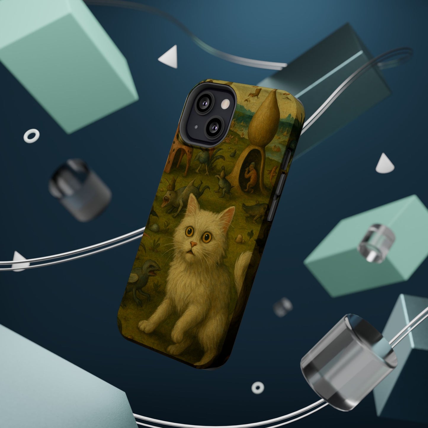 Garden of Cat Delights – Bosch Inspired – iPhone 16, 15, 14, 13 – MagSafe Magnetic Tough Case by HitStickers