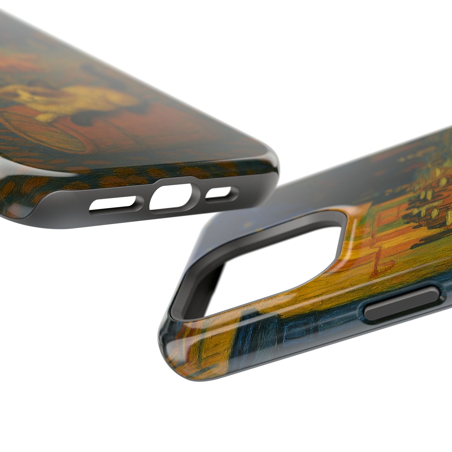 Café Cat at Night – Van Gogh Inspired – iPhone 16, 15, 14, 13 – MagSafe Magnetic Tough Case by HitStickers