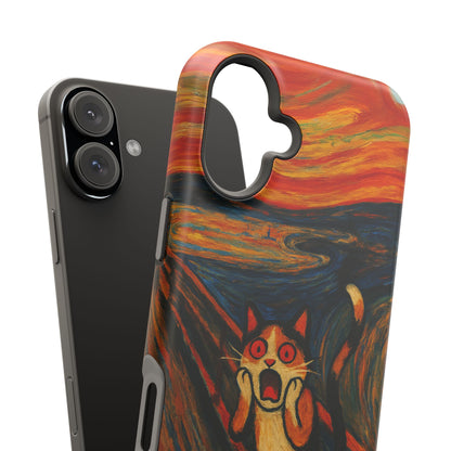The Cat Scream – Munch Inspired – iPhone 16, 15, 14, 13 – MagSafe Magnetic Tough Case by HitStickers
