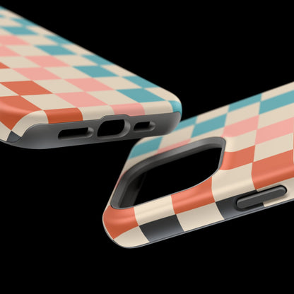 Retro Check Pop – iPhone 16, 15, 14, 13 – MagSafe Magnetic Tough Case by HitStickers