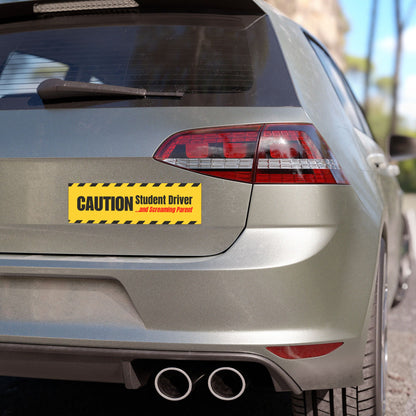 Caution Student Driver and Screaming Parent – Funny Car Magnet for New Drivers - Bumper Sticker for Vehicles