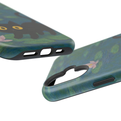 Water Lily Cat – Monet Inspired – iPhone 16, 15, 14, 13 – MagSafe Magnetic Tough Case by HitStickers