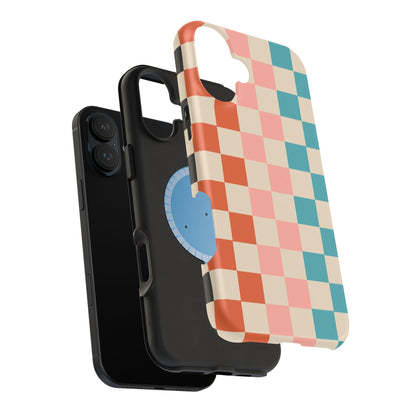 Retro Check Pop – iPhone 16, 15, 14, 13 – MagSafe Magnetic Tough Case by HitStickers