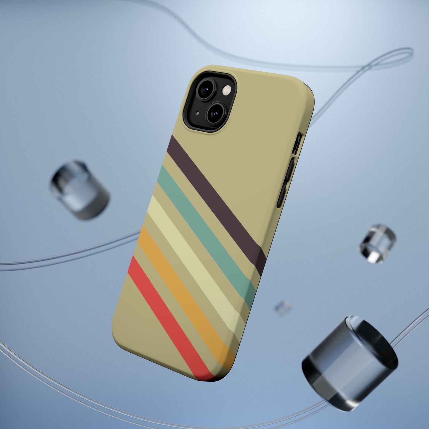Retro Striped Case for iPhone 16, 15, 14, 13 - MagSafe Magnetic Tough Case by HitStickers