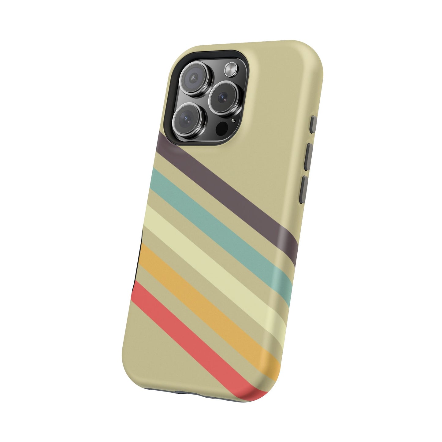 Retro Striped Case for iPhone 16, 15, 14, 13 - MagSafe Magnetic Tough Case by HitStickers