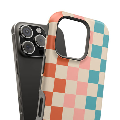 Retro Check Pop – iPhone 16, 15, 14, 13 – MagSafe Magnetic Tough Case by HitStickers