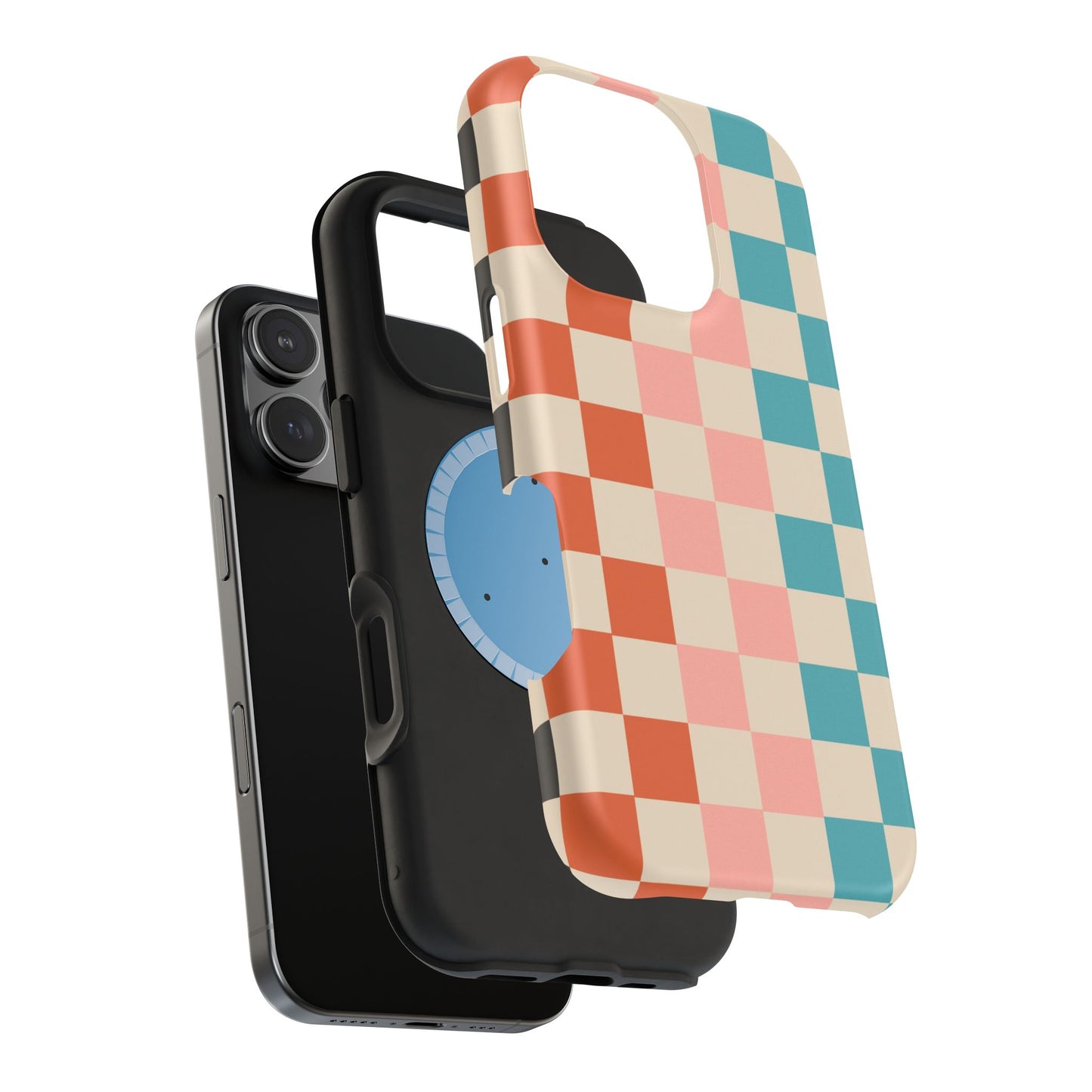 Retro Check Pop – iPhone 16, 15, 14, 13 – MagSafe Magnetic Tough Case by HitStickers