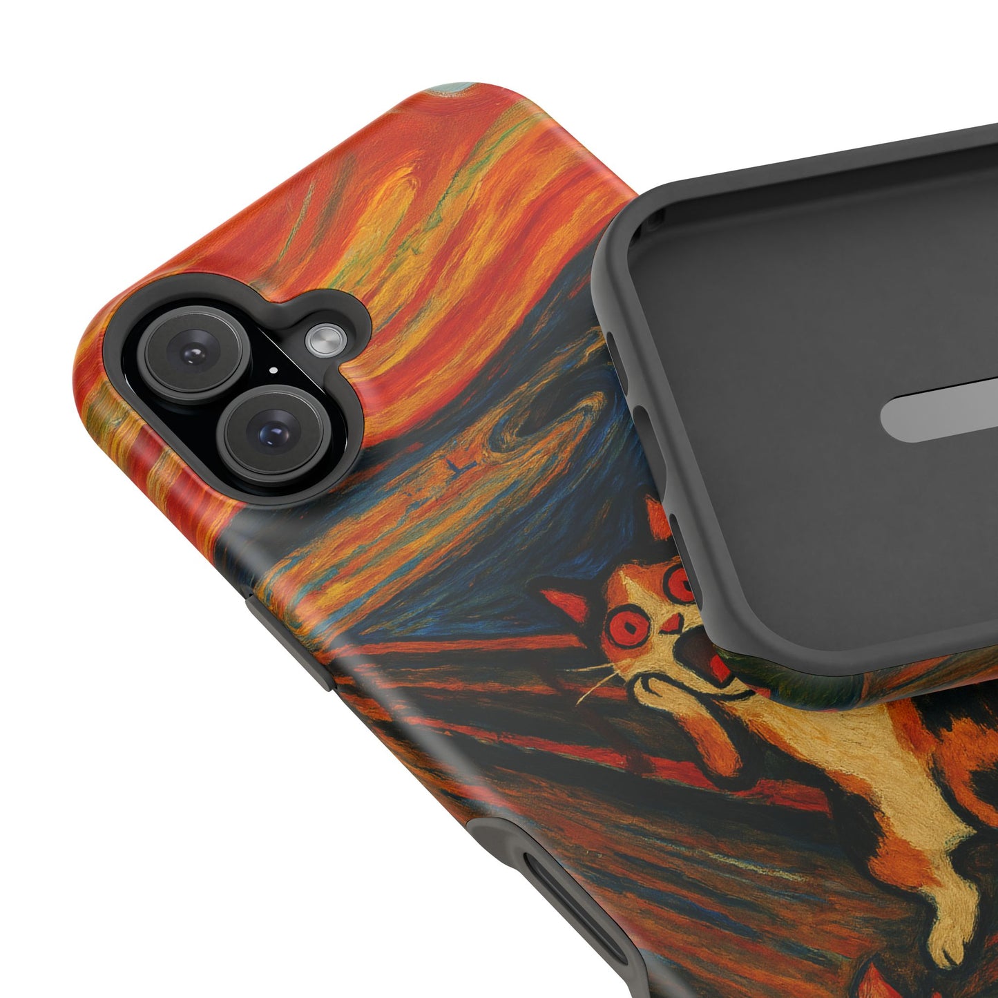 The Cat Scream – Munch Inspired – iPhone 16, 15, 14, 13 – MagSafe Magnetic Tough Case by HitStickers