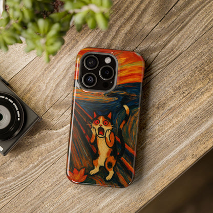 The Cat Scream – Munch Inspired – iPhone 16, 15, 14, 13 – MagSafe Magnetic Tough Case by HitStickers