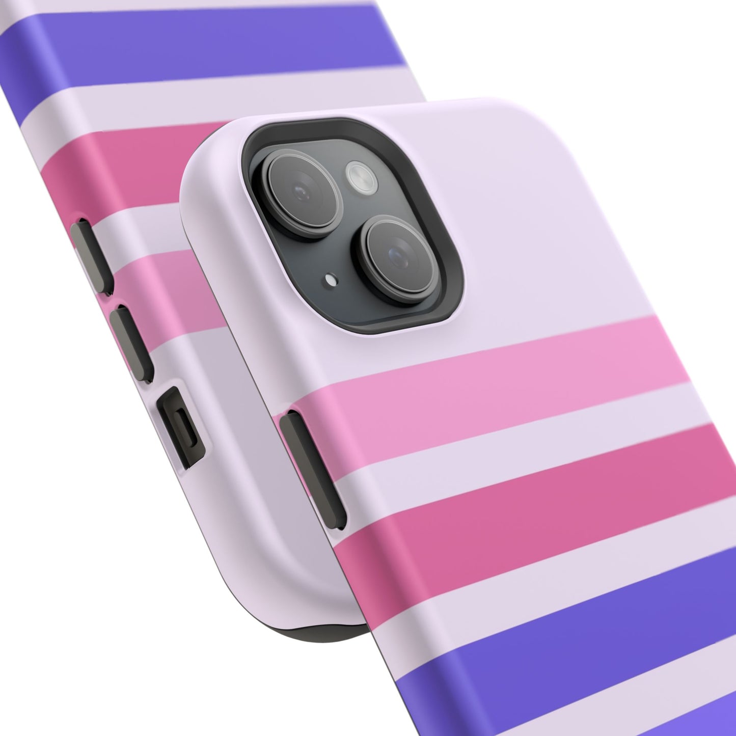Lavender Love Striped – iPhone 16, 15, 14, 13 – MagSafe Magnetic Tough Case by HitStickers
