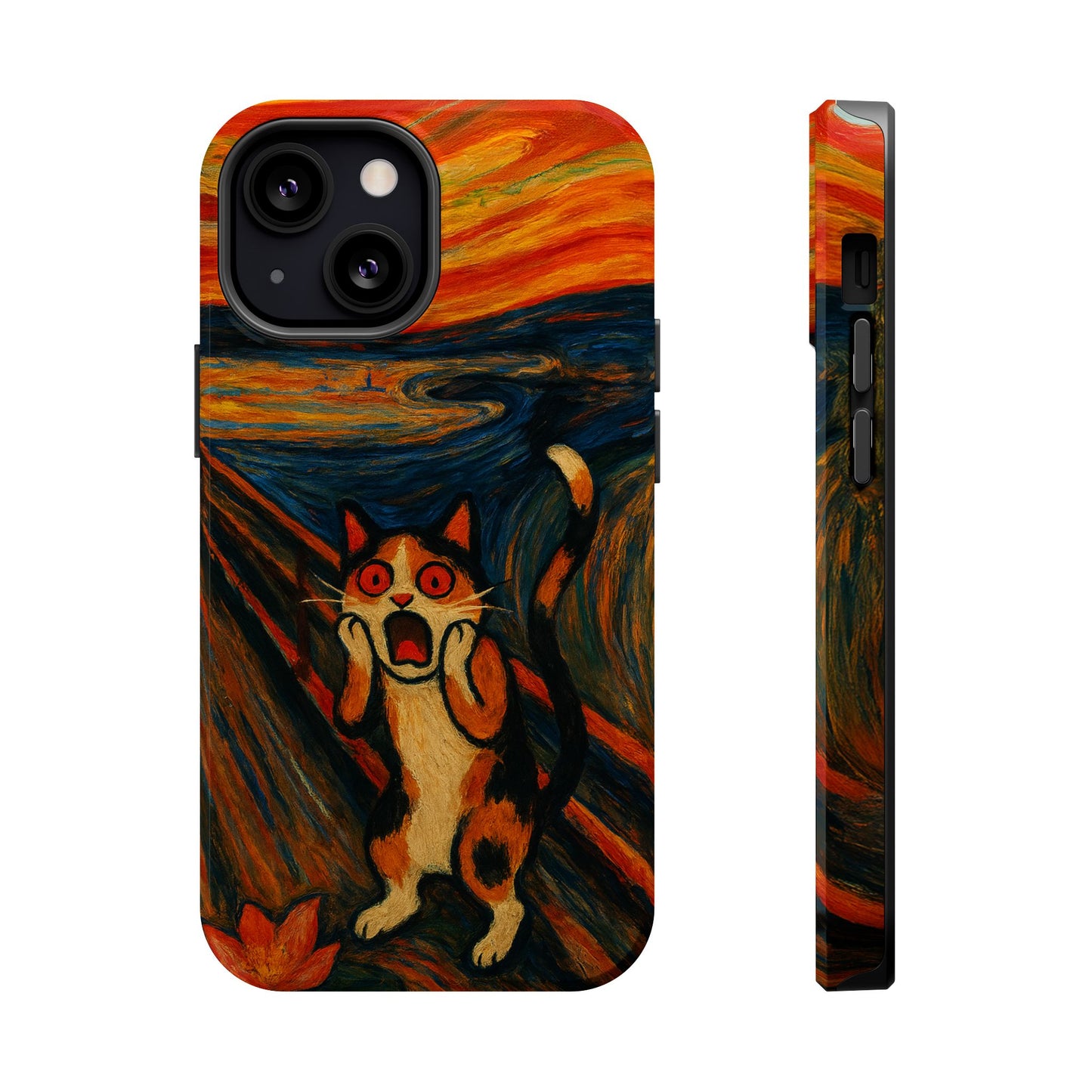 The Cat Scream – Munch Inspired – iPhone 16, 15, 14, 13 – MagSafe Magnetic Tough Case by HitStickers