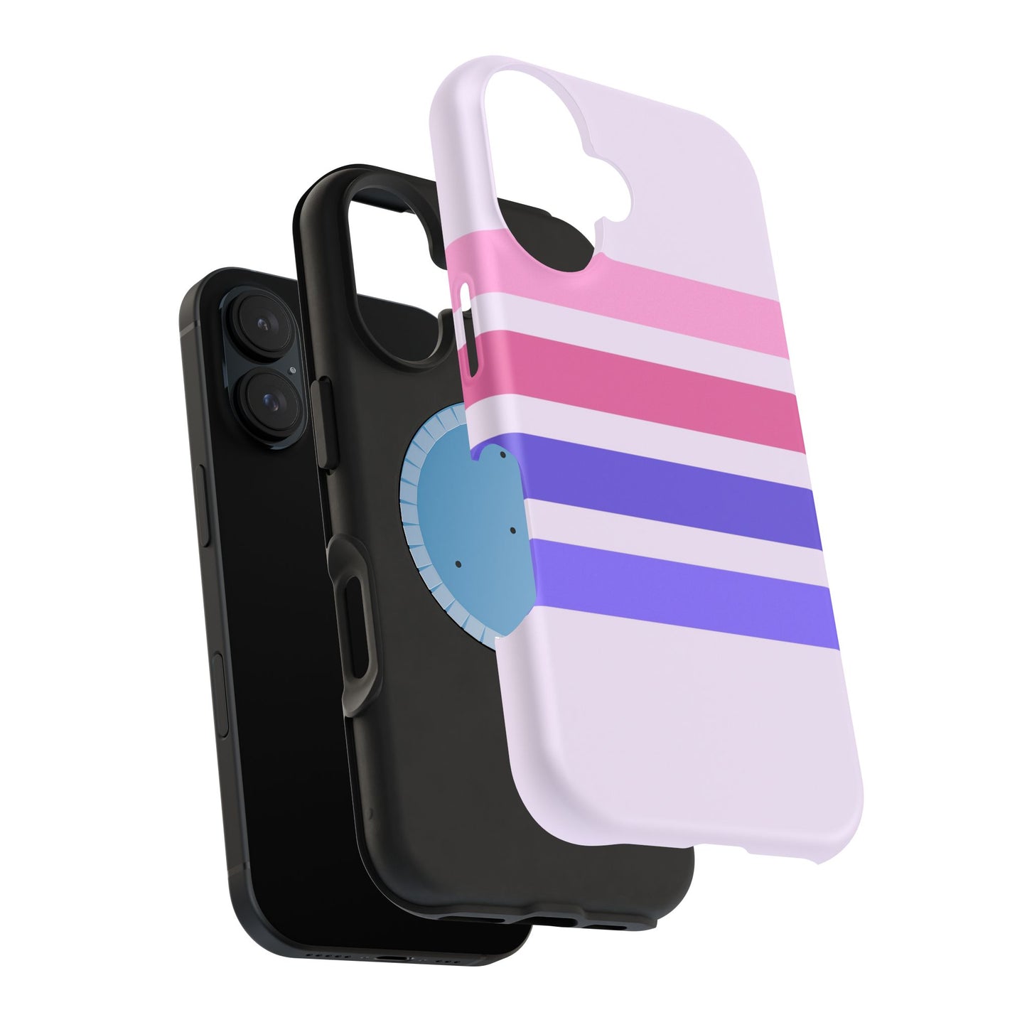 Lavender Love Striped – iPhone 16, 15, 14, 13 – MagSafe Magnetic Tough Case by HitStickers
