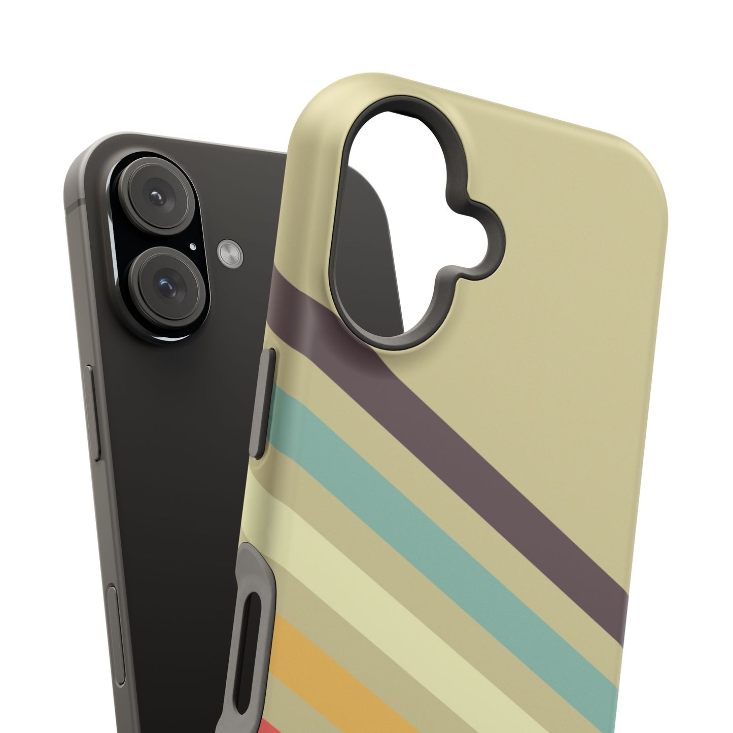 Retro Striped Case for iPhone 16, 15, 14, 13 - MagSafe Magnetic Tough Case by HitStickers