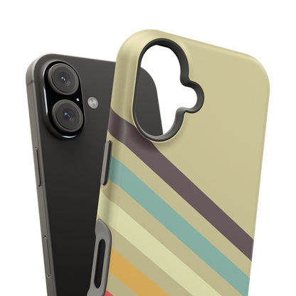 Retro Striped Case for iPhone 16, 15, 14, 13 - MagSafe Magnetic Tough Case by HitStickers