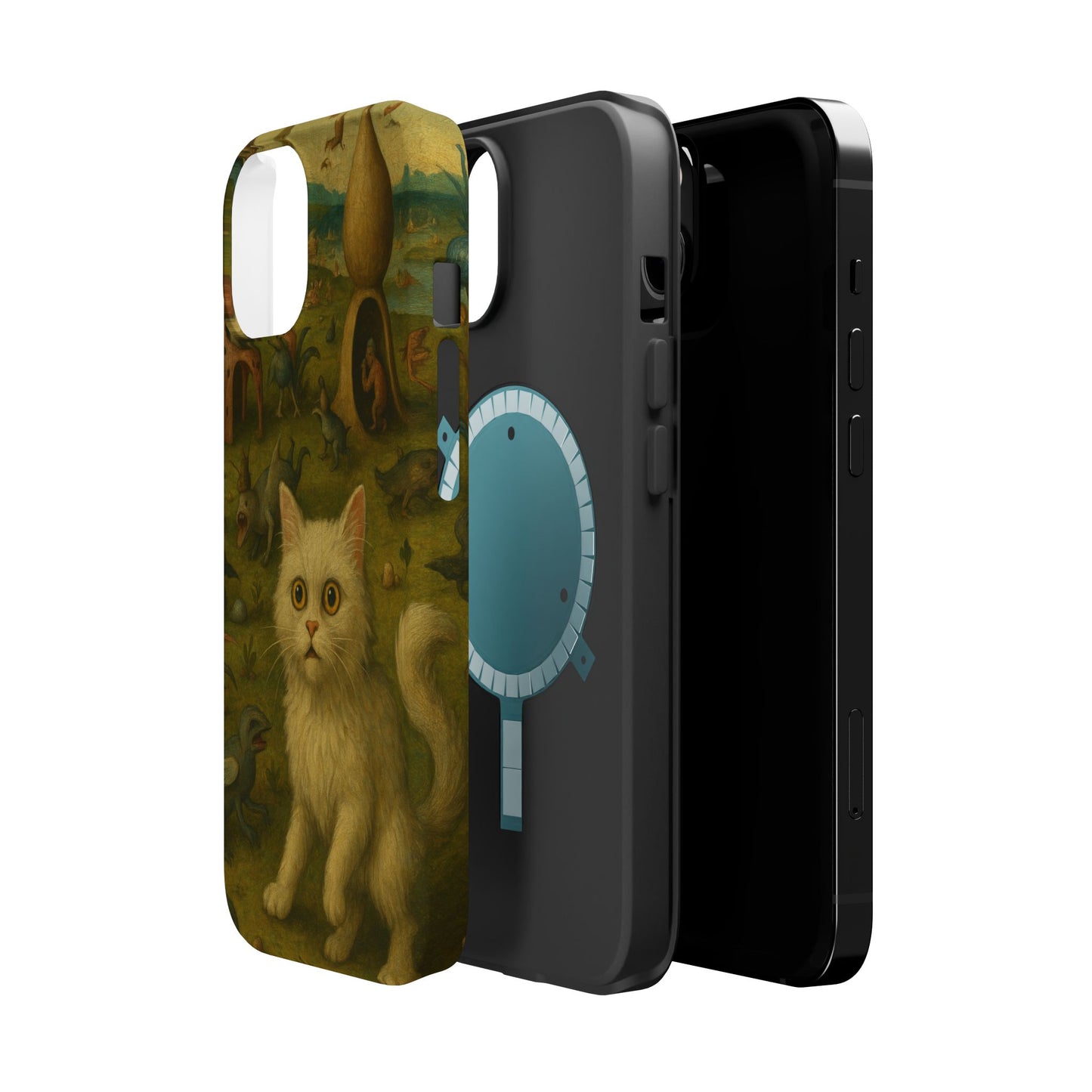 Garden of Cat Delights – Bosch Inspired – iPhone 16, 15, 14, 13 – MagSafe Magnetic Tough Case by HitStickers