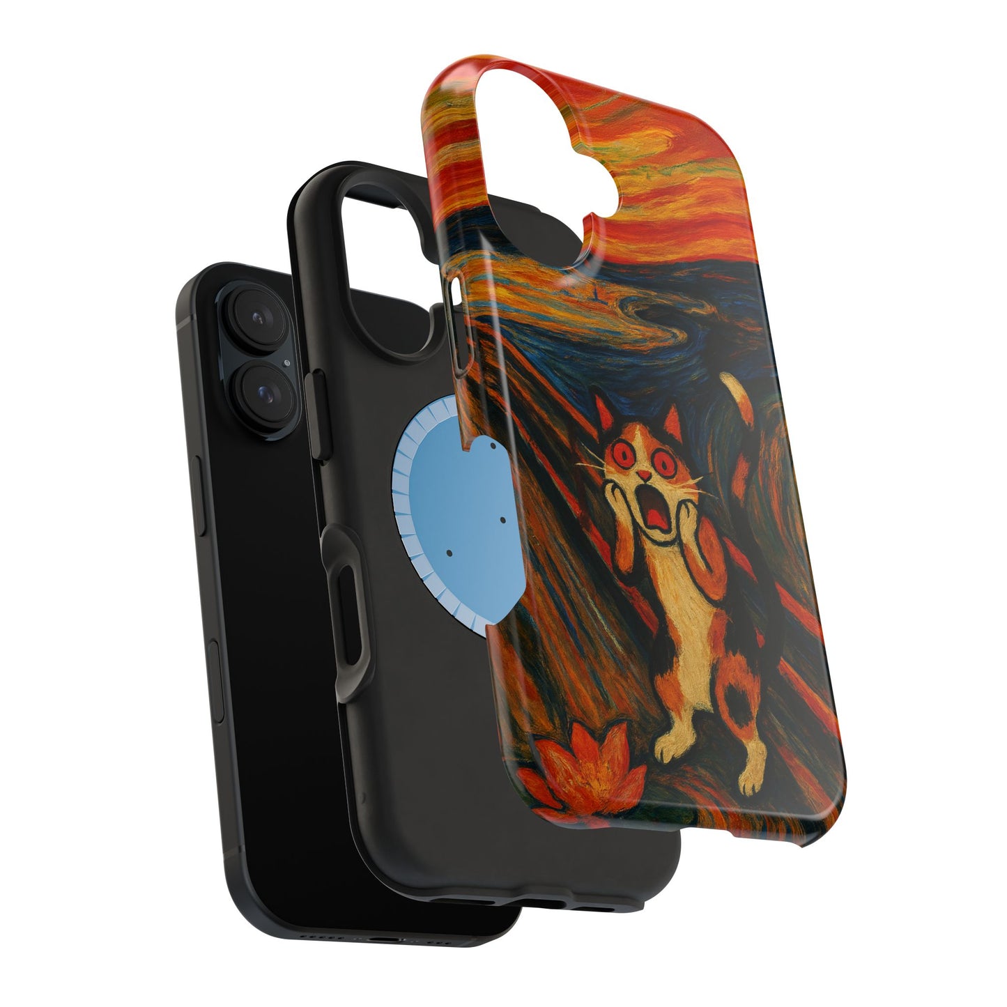 The Cat Scream – Munch Inspired – iPhone 16, 15, 14, 13 – MagSafe Magnetic Tough Case by HitStickers