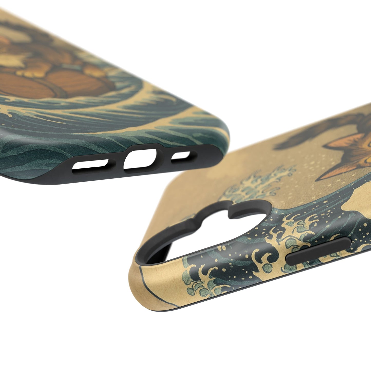 The Great Wave Cat – Hokusai Inspired – iPhone 16, 15, 14, 13 – MagSafe Magnetic Tough Case by HitStickers
