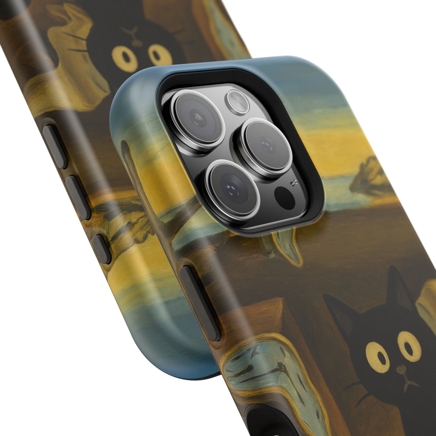 The Cat of Melting Time – Dalí Inspired – iPhone 16, 15, 14, 13 – MagSafe Magnetic Tough Case by HitStickers