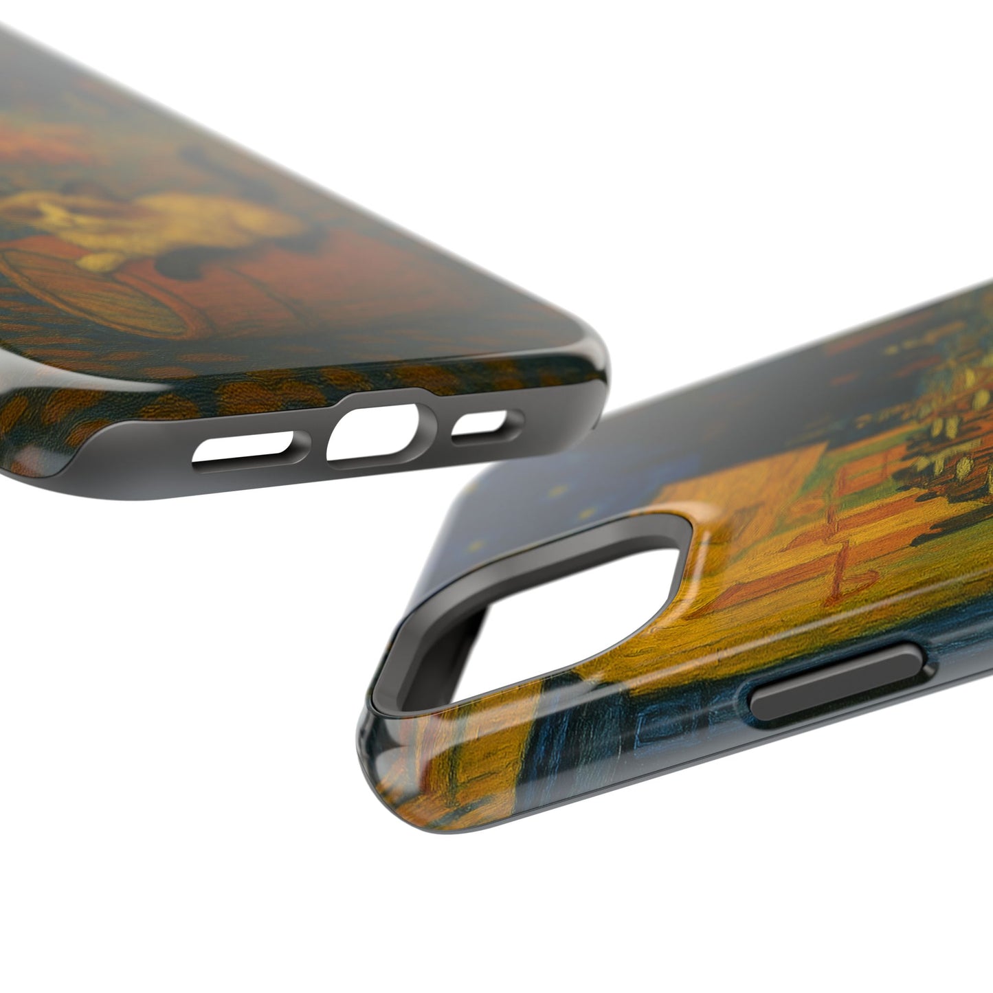 Café Cat at Night – Van Gogh Inspired – iPhone 16, 15, 14, 13 – MagSafe Magnetic Tough Case by HitStickers