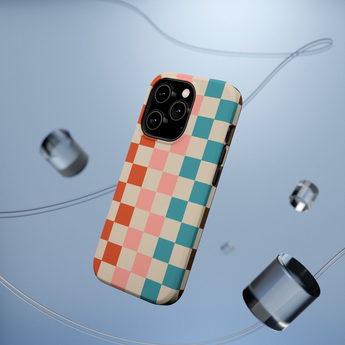 Retro Check Pop – iPhone 16, 15, 14, 13 – MagSafe Magnetic Tough Case by HitStickers