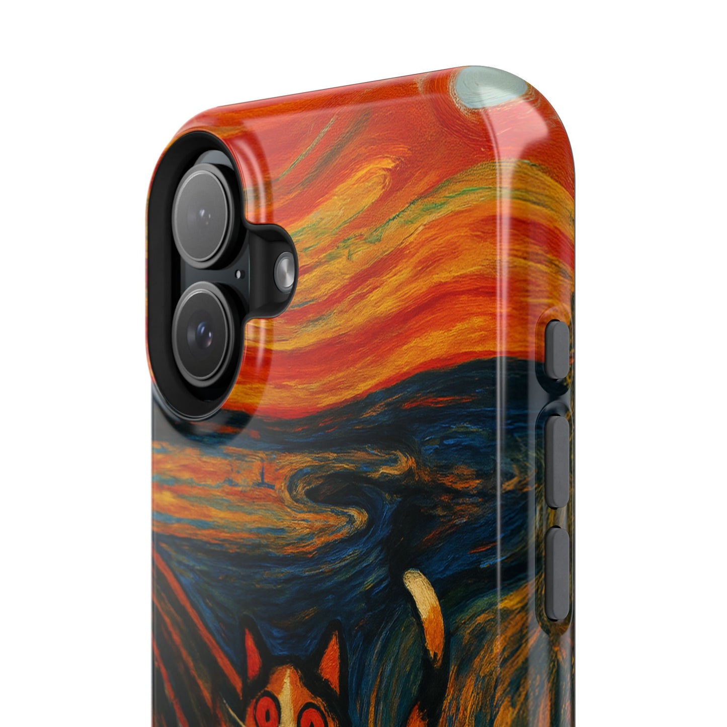 The Cat Scream – Munch Inspired – iPhone 16, 15, 14, 13 – MagSafe Magnetic Tough Case by HitStickers