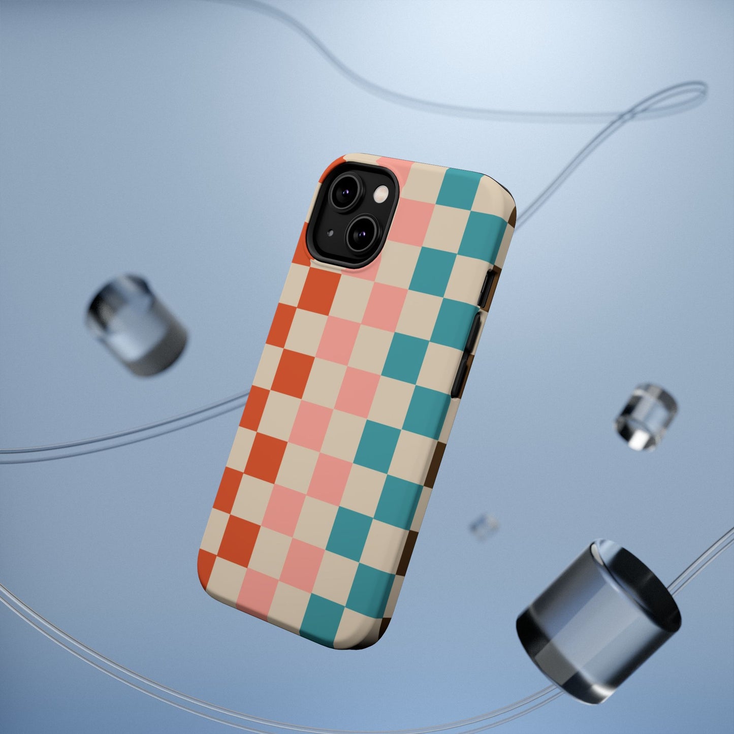 Retro Check Pop – iPhone 16, 15, 14, 13 – MagSafe Magnetic Tough Case by HitStickers