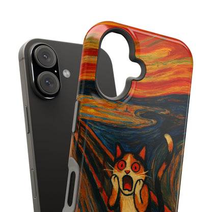 The Cat Scream – Munch Inspired – iPhone 16, 15, 14, 13 – MagSafe Magnetic Tough Case by HitStickers