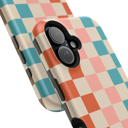 Retro Check Pop – iPhone 16, 15, 14, 13 – MagSafe Magnetic Tough Case by HitStickers