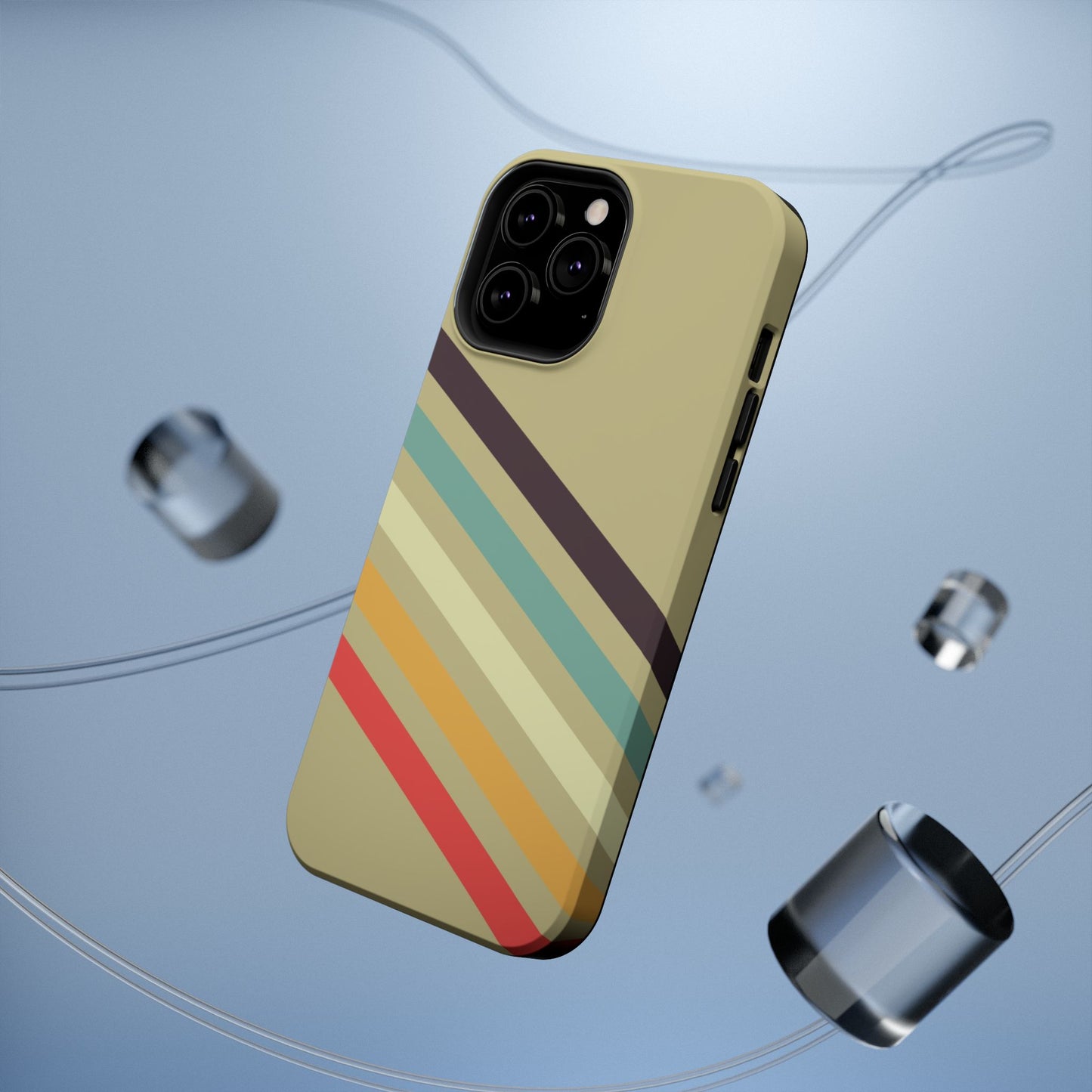 Retro Striped Case for iPhone 16, 15, 14, 13 - MagSafe Magnetic Tough Case by HitStickers
