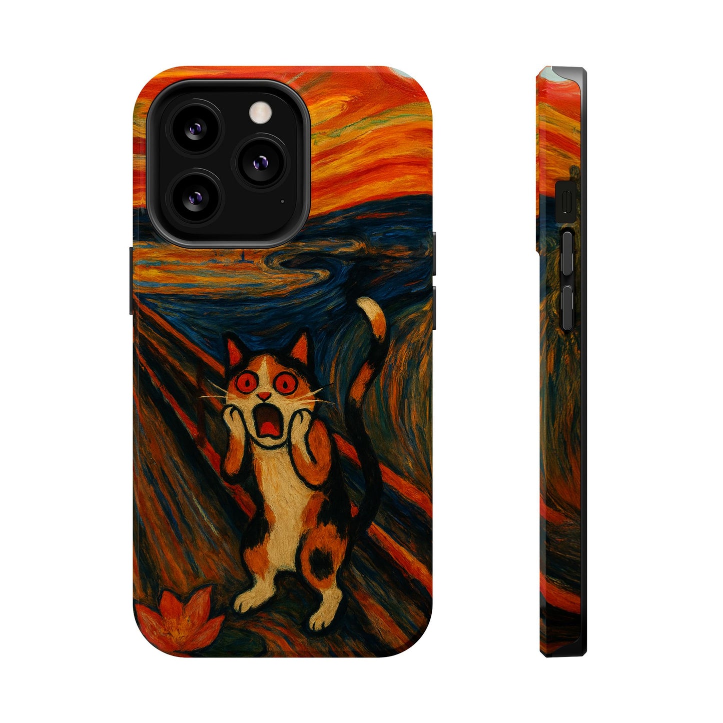 The Cat Scream – Munch Inspired – iPhone 16, 15, 14, 13 – MagSafe Magnetic Tough Case by HitStickers