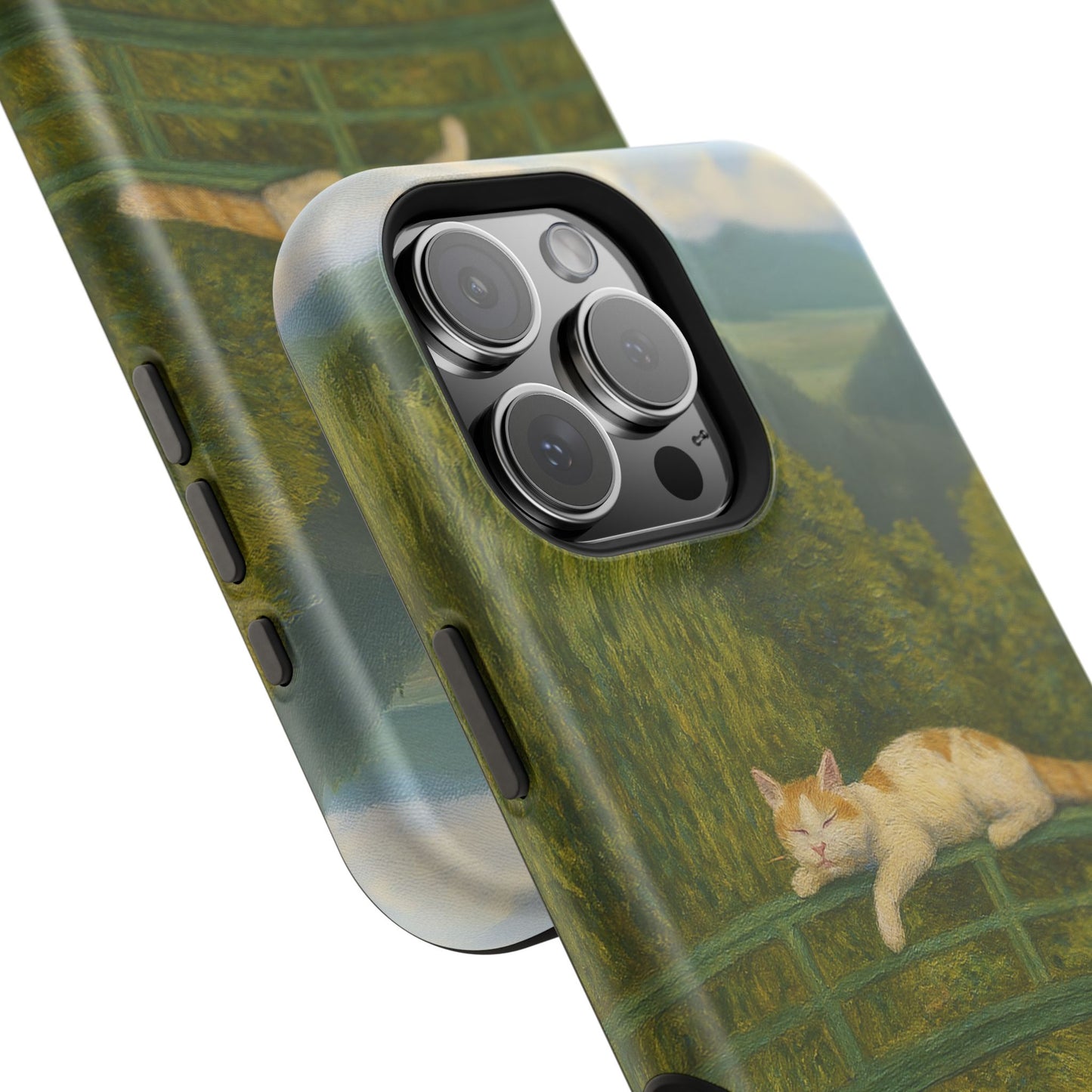 Sleeping Cat on the Japanese Bridge – Monet Inspired – iPhone 16, 15, 14, 13 – MagSafe Magnetic Tough Case by HitStickers