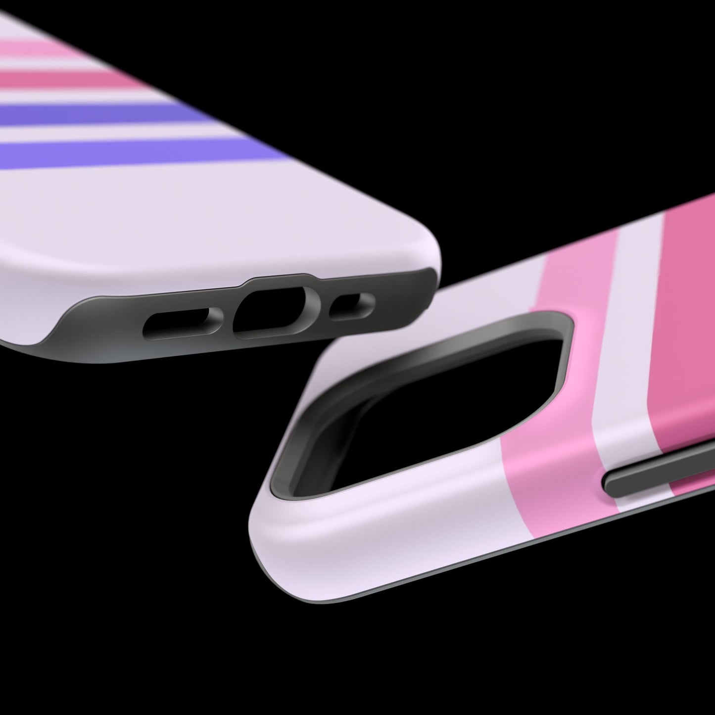 Lavender Love Striped – iPhone 16, 15, 14, 13 – MagSafe Magnetic Tough Case by HitStickers