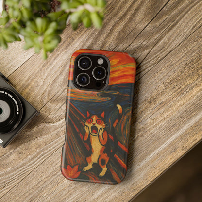 The Cat Scream – Munch Inspired – iPhone 16, 15, 14, 13 – MagSafe Magnetic Tough Case by HitStickers
