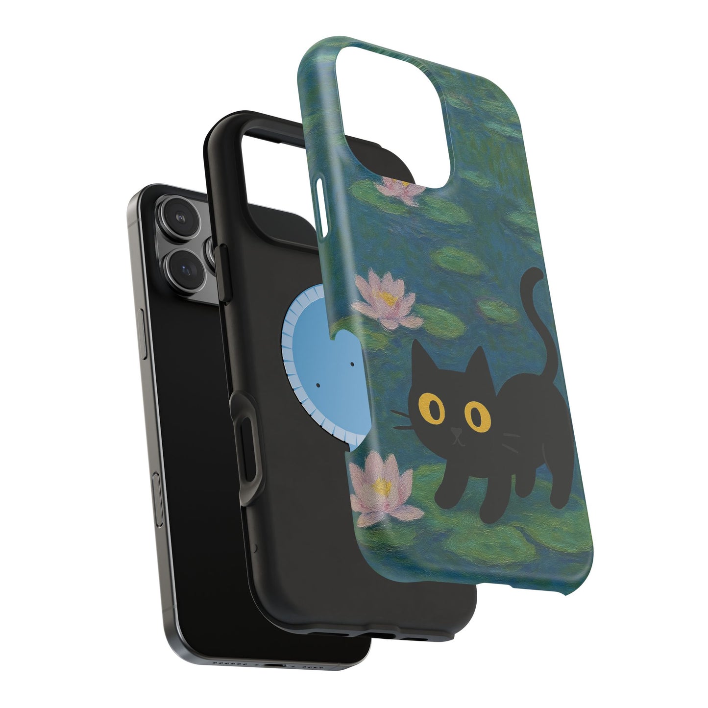 Water Lily Cat – Monet Inspired – iPhone 16, 15, 14, 13 – MagSafe Magnetic Tough Case by HitStickers