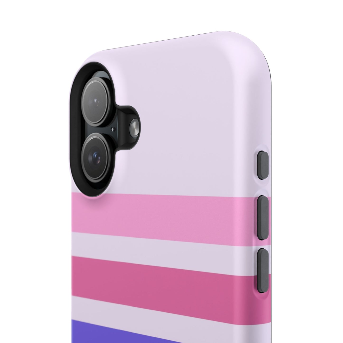 Lavender Love Striped – iPhone 16, 15, 14, 13 – MagSafe Magnetic Tough Case by HitStickers