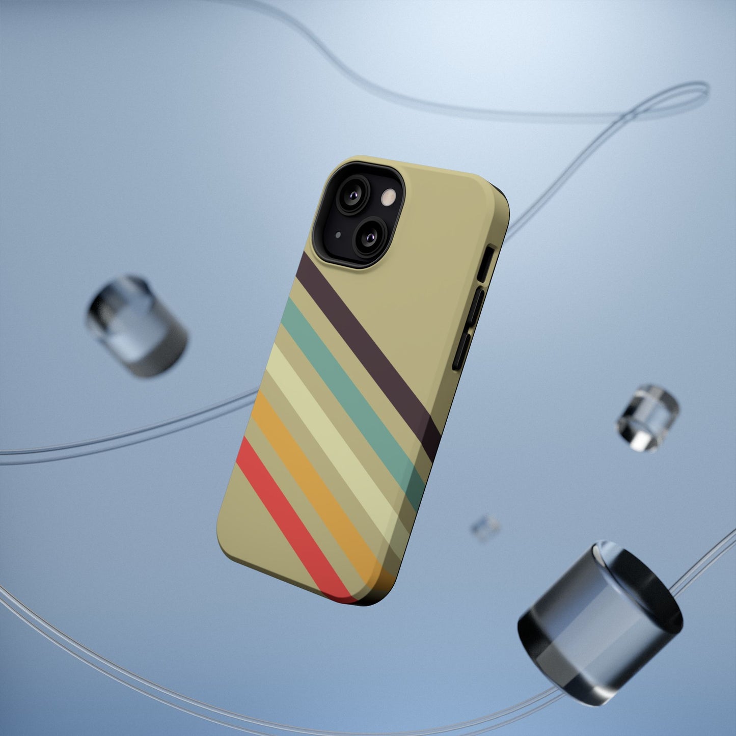 Retro Striped Case for iPhone 16, 15, 14, 13 - MagSafe Magnetic Tough Case by HitStickers
