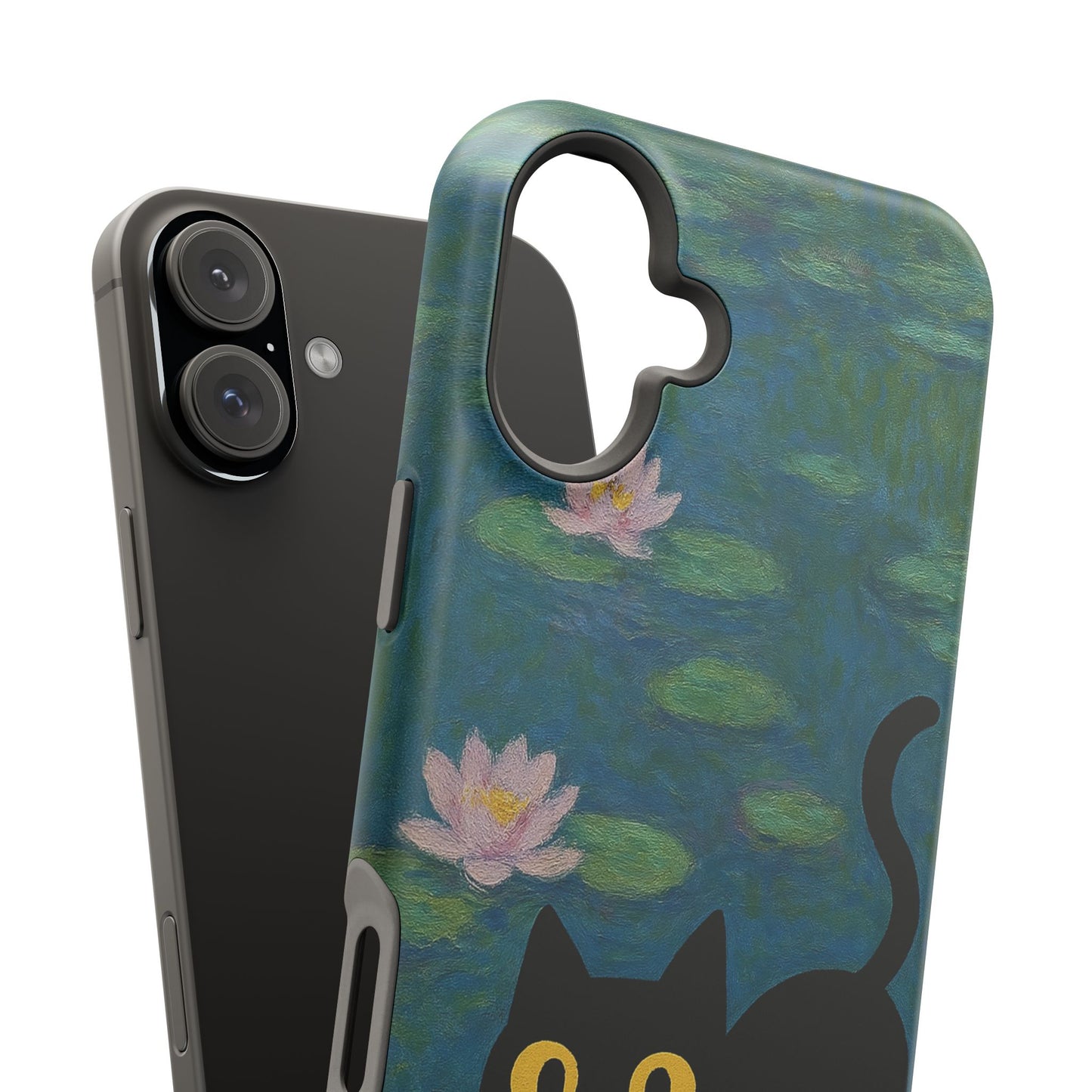 Water Lily Cat – Monet Inspired – iPhone 16, 15, 14, 13 – MagSafe Magnetic Tough Case by HitStickers