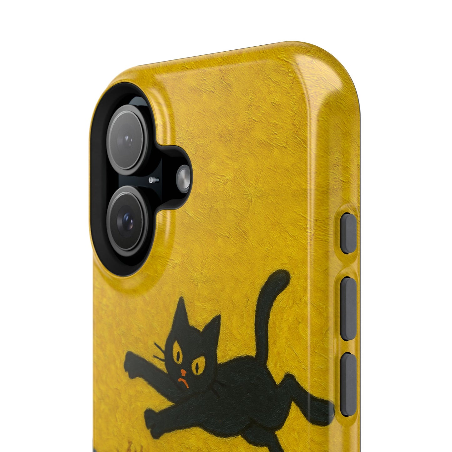 Mischievous Cat & Sunflowers – Van Gogh Inspired – iPhone 16, 15, 14, 13 – MagSafe Magnetic Tough Case by HitStickers