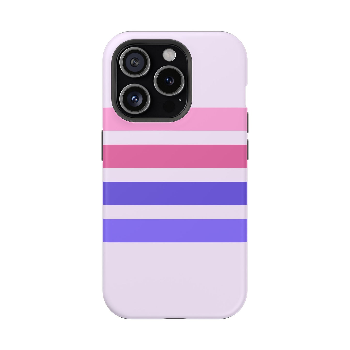 Lavender Love Striped – iPhone 16, 15, 14, 13 – MagSafe Magnetic Tough Case by HitStickers