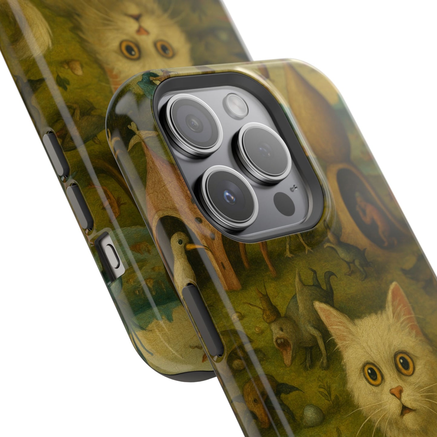 Garden of Cat Delights – Bosch Inspired – iPhone 16, 15, 14, 13 – MagSafe Magnetic Tough Case by HitStickers
