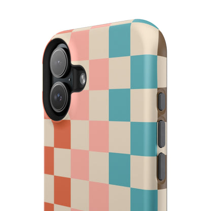Retro Check Pop – iPhone 16, 15, 14, 13 – MagSafe Magnetic Tough Case by HitStickers
