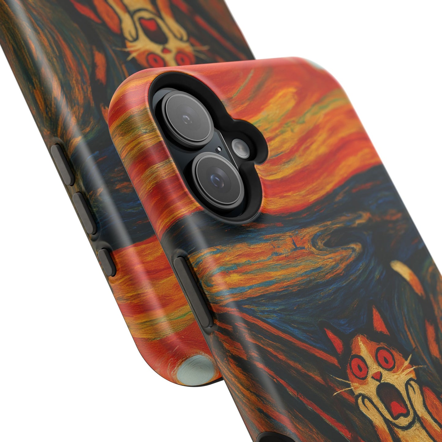 The Cat Scream – Munch Inspired – iPhone 16, 15, 14, 13 – MagSafe Magnetic Tough Case by HitStickers